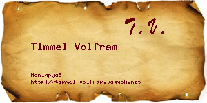 Timmel Volfram névjegykártya